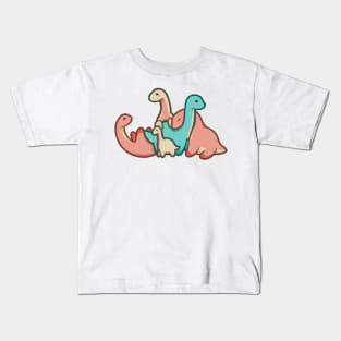 Cuddling group of dinos, dinosaurs Kids T-Shirt